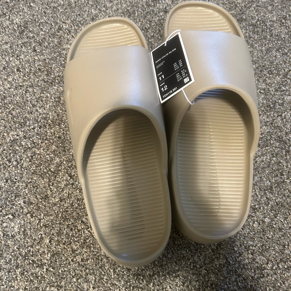 Beige Slide Sandals